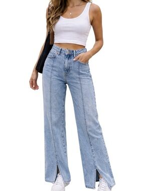 Tennis 1976 Moda High-Rise Wide Leg Women's Jeans in Light Blue Size 6